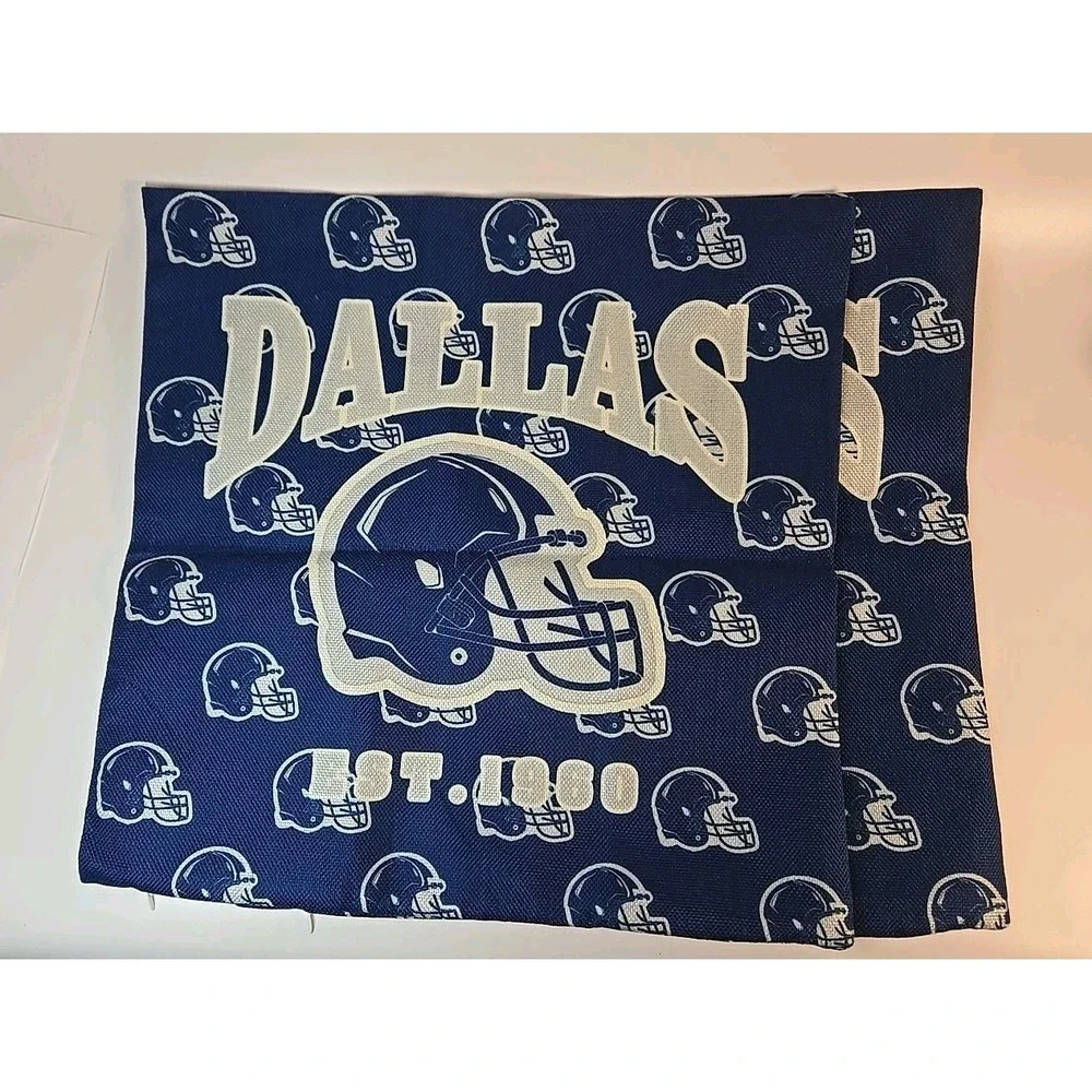 Dallas Cowboys Throw Pillow Decorative Covers 17 X 17 set 2 Blue & White *New*